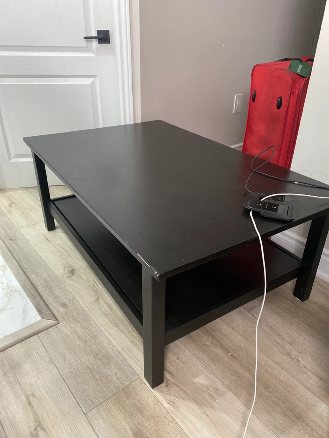 Black Coffee Table with Bottom Shelf - photo 3