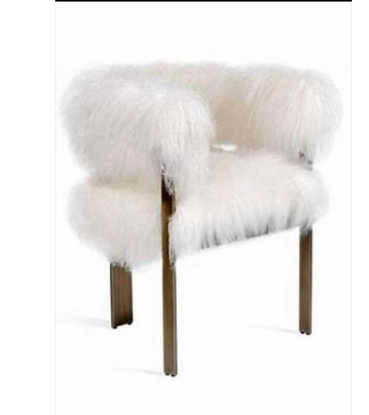 Interlude Home Darcy Chairs (4) Ivory Sheepskin
