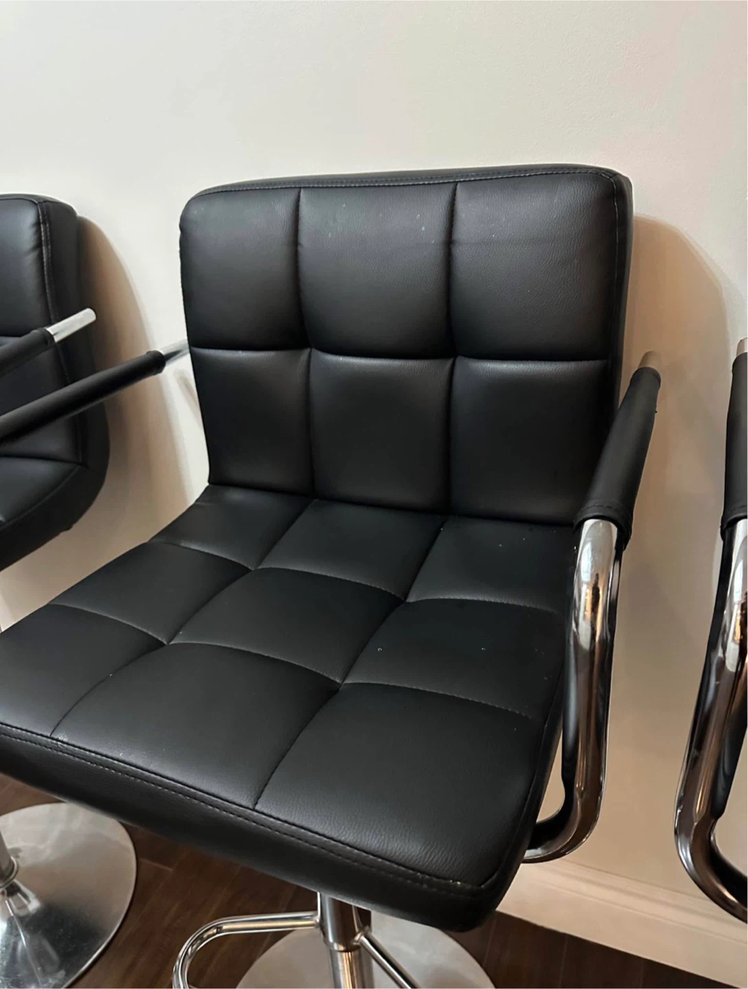 Set of 3 Black Bar Stools - photo 4