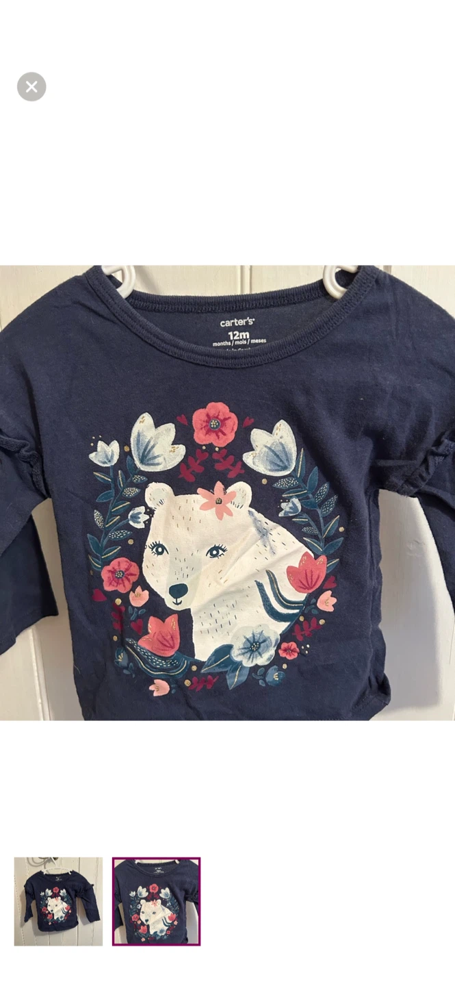 Carter's 12M Navy Blue Long Sleeve Top - photo 2