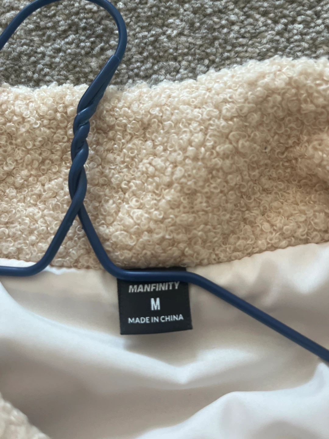 MANFINITY Beige Sherpa Jacket - Size M - photo 2