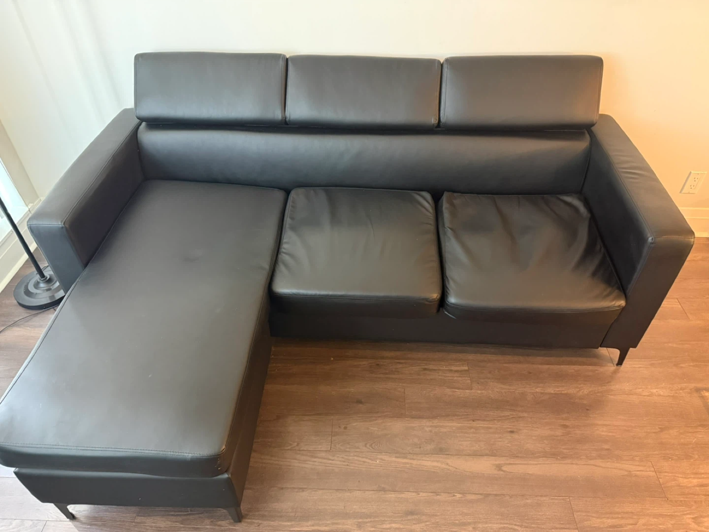 Black Leather Sectional Sofa
