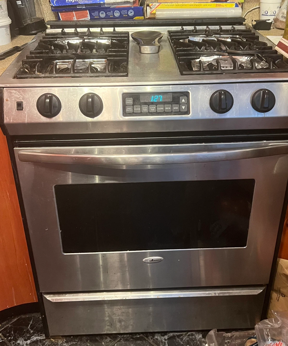 Amana Stainless Steel Gas Range Oven