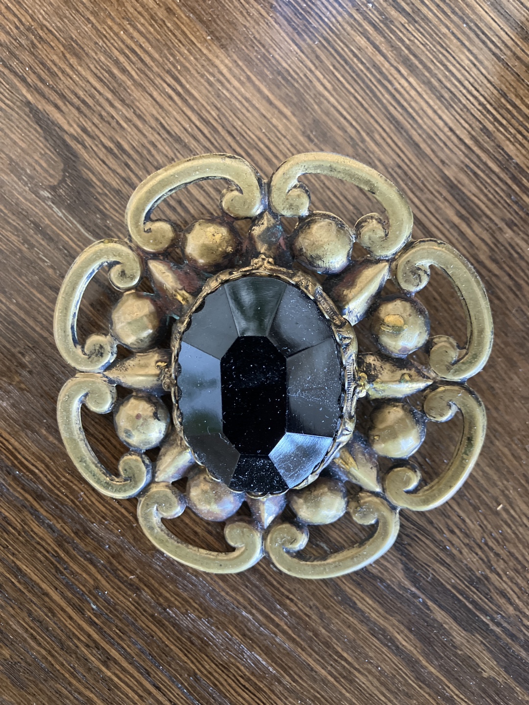 Vintage Black Stone Brooch