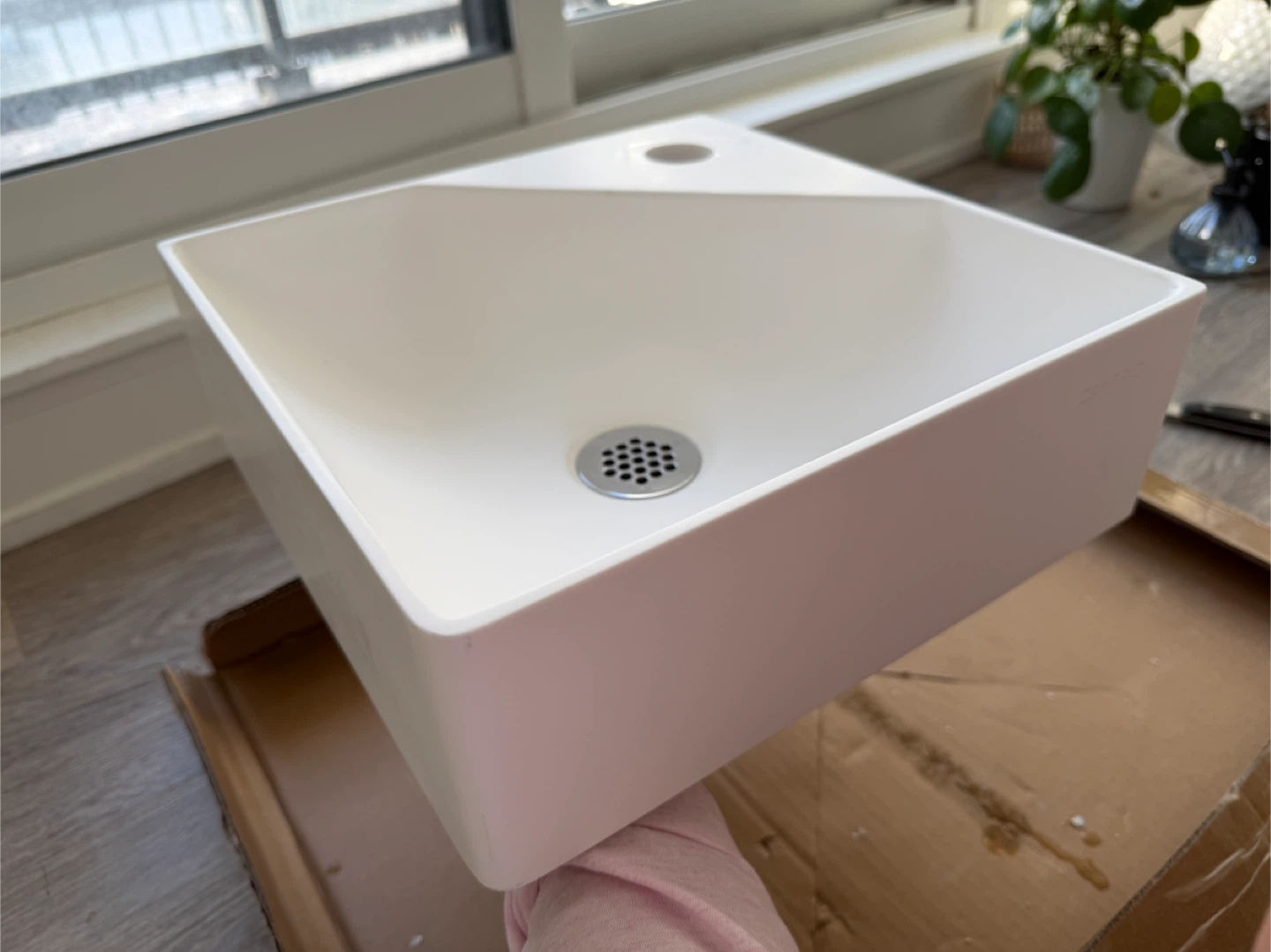 Cantrio Square Vessel Sink - White 12” - photo 3