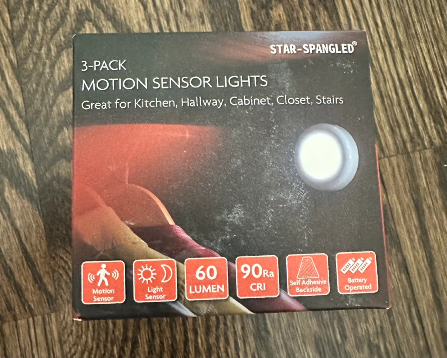 New STAR-SPANGLED 3-Pack Motion Sensor Lights