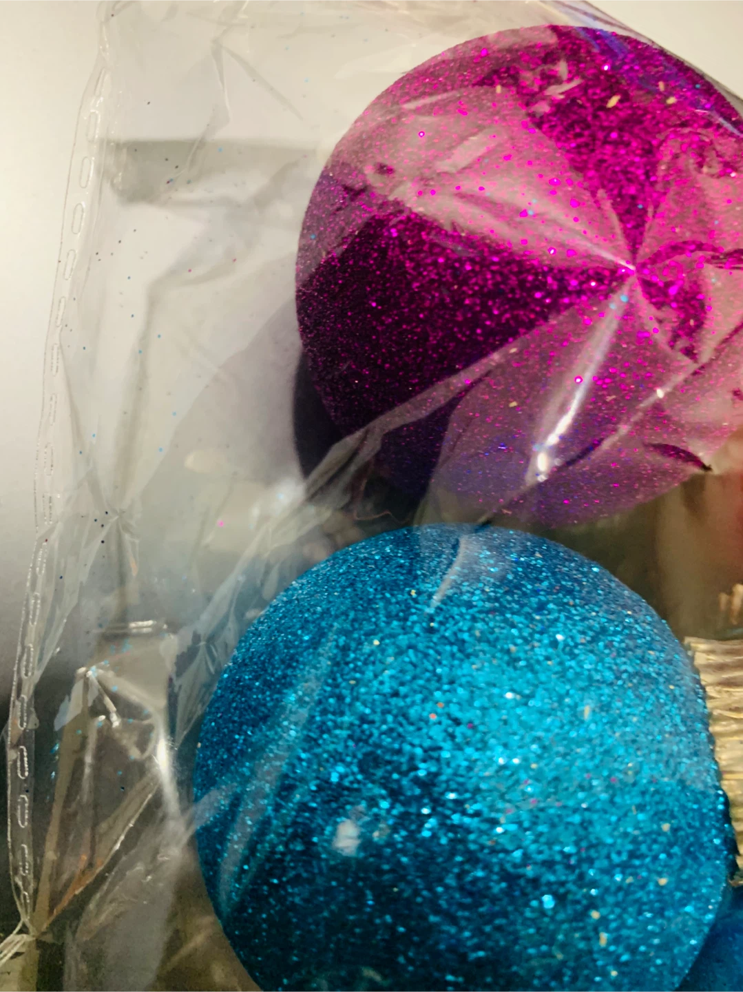 Glitter Christmas Ornaments - Set of 4