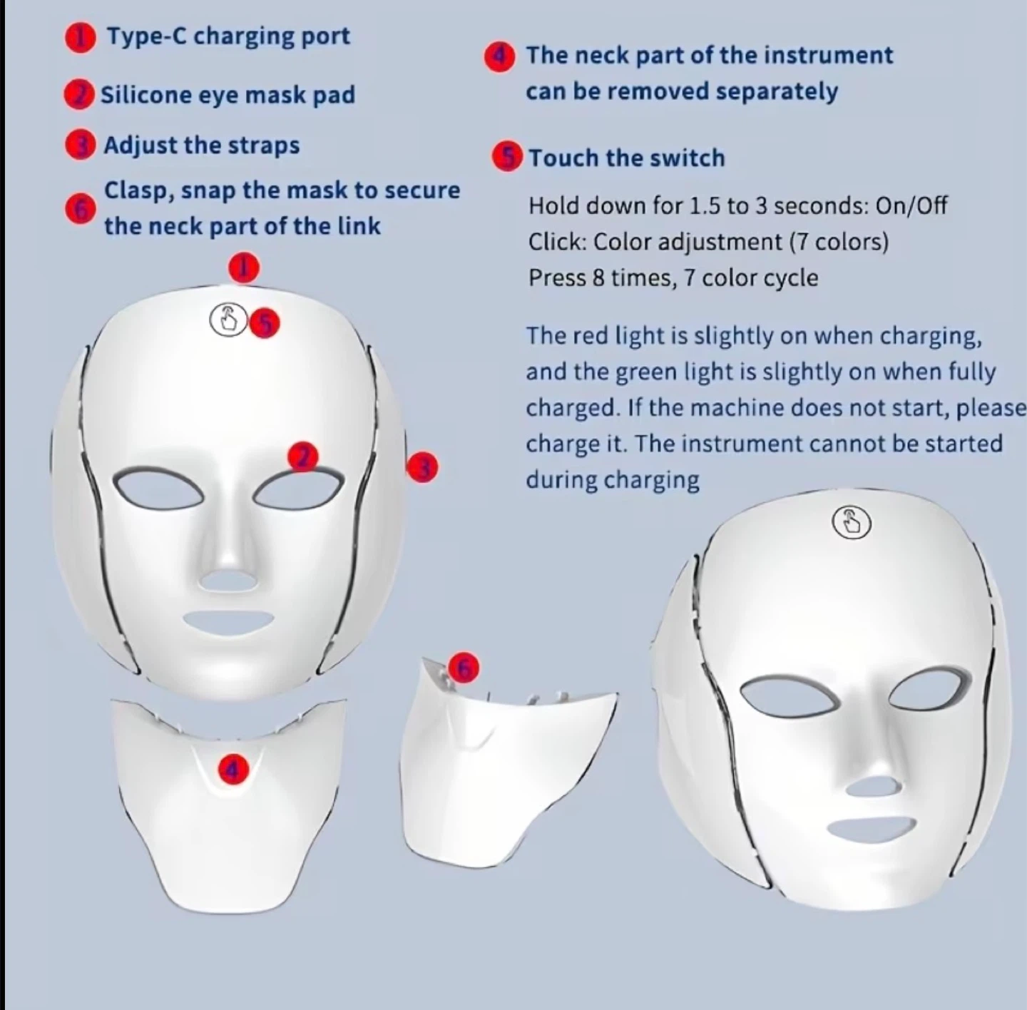 LED Facial & Neck Mask - 7 Colors (BRAND NEW IN BOX) - photo 5
