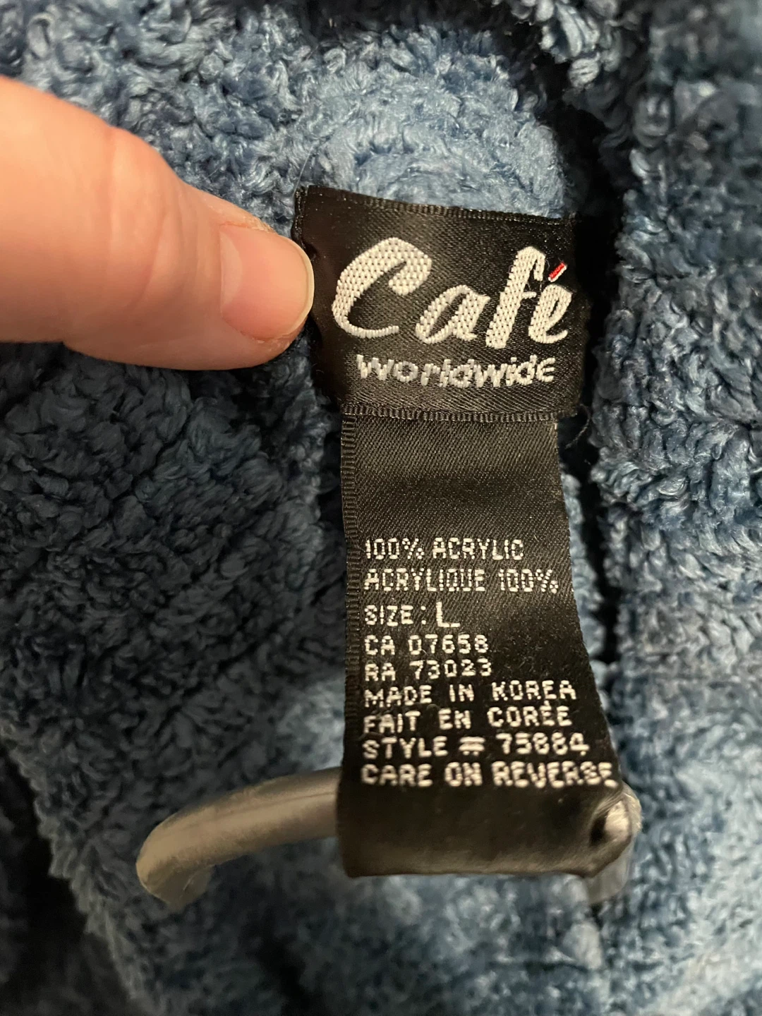 Cafe Worldwide Blue Acrylic Sweater - Size L - photo 2