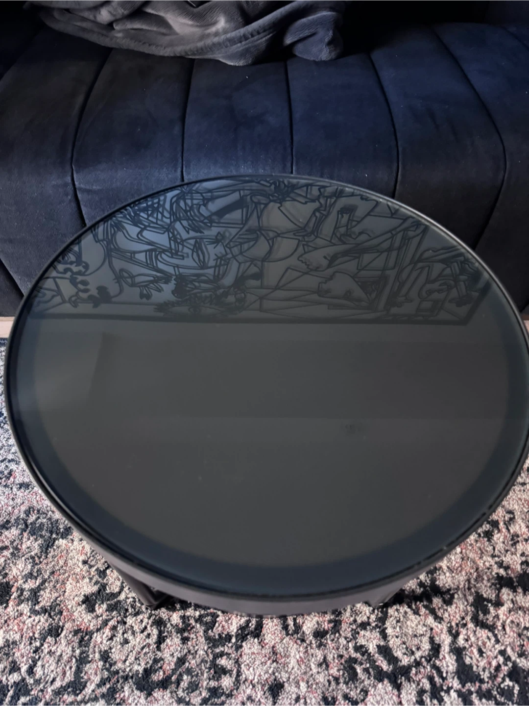 Black Round Side Table - photo 2