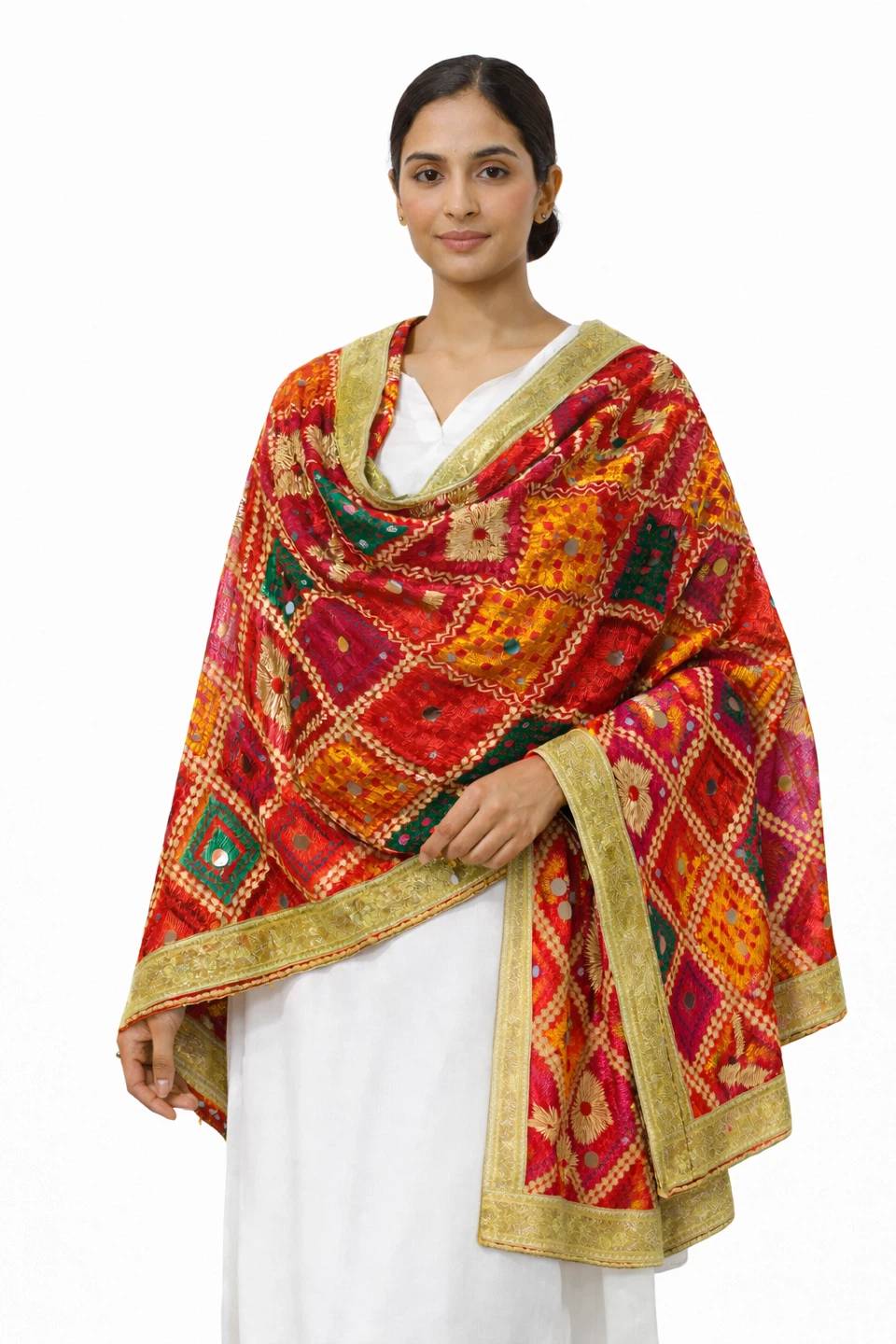 Phulkari Dupatta - Embroidered Scarf