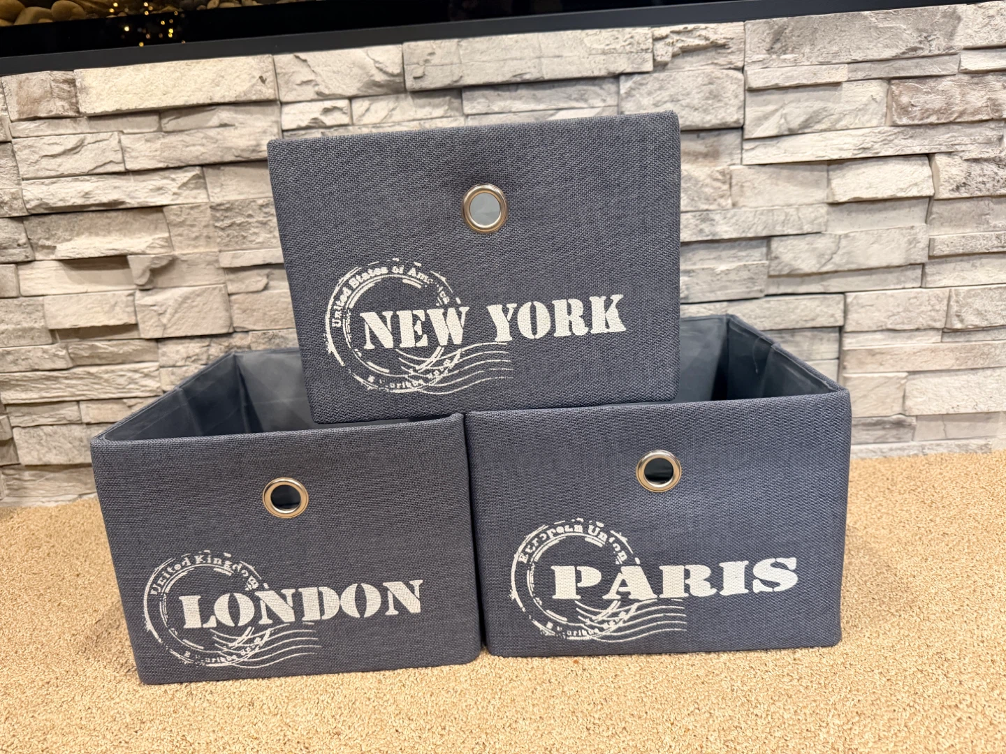 Collapsible Storage Cubes – Travel-Themed Designs – Set of 3 - photo 3