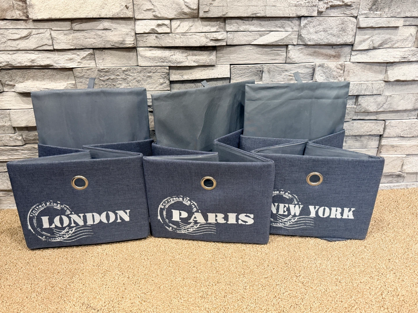 Collapsible Storage Cubes – Travel-Themed Designs – Set of 3 - photo 4