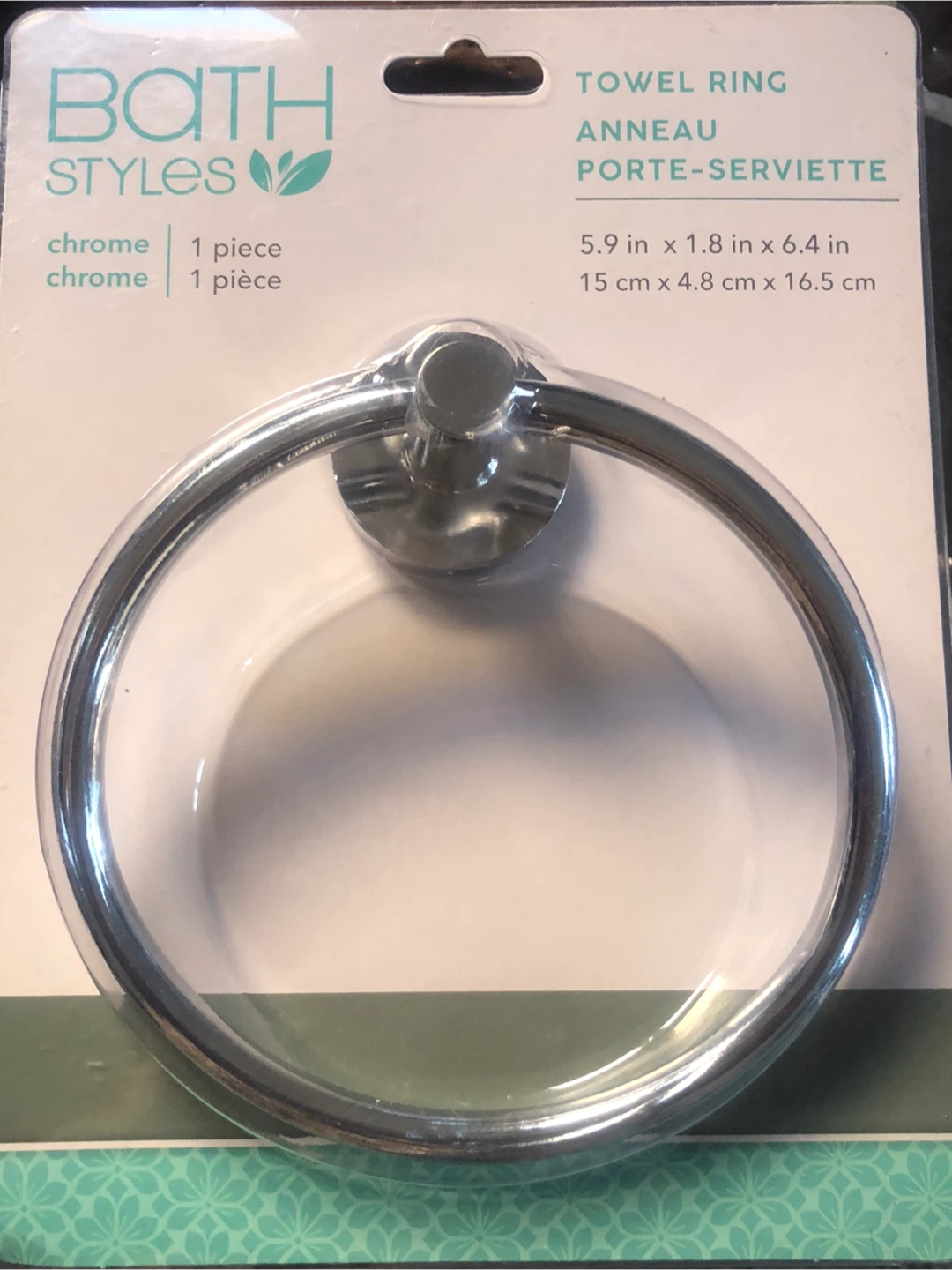 Bath Styles Chrome Towel Ring - New in Package!