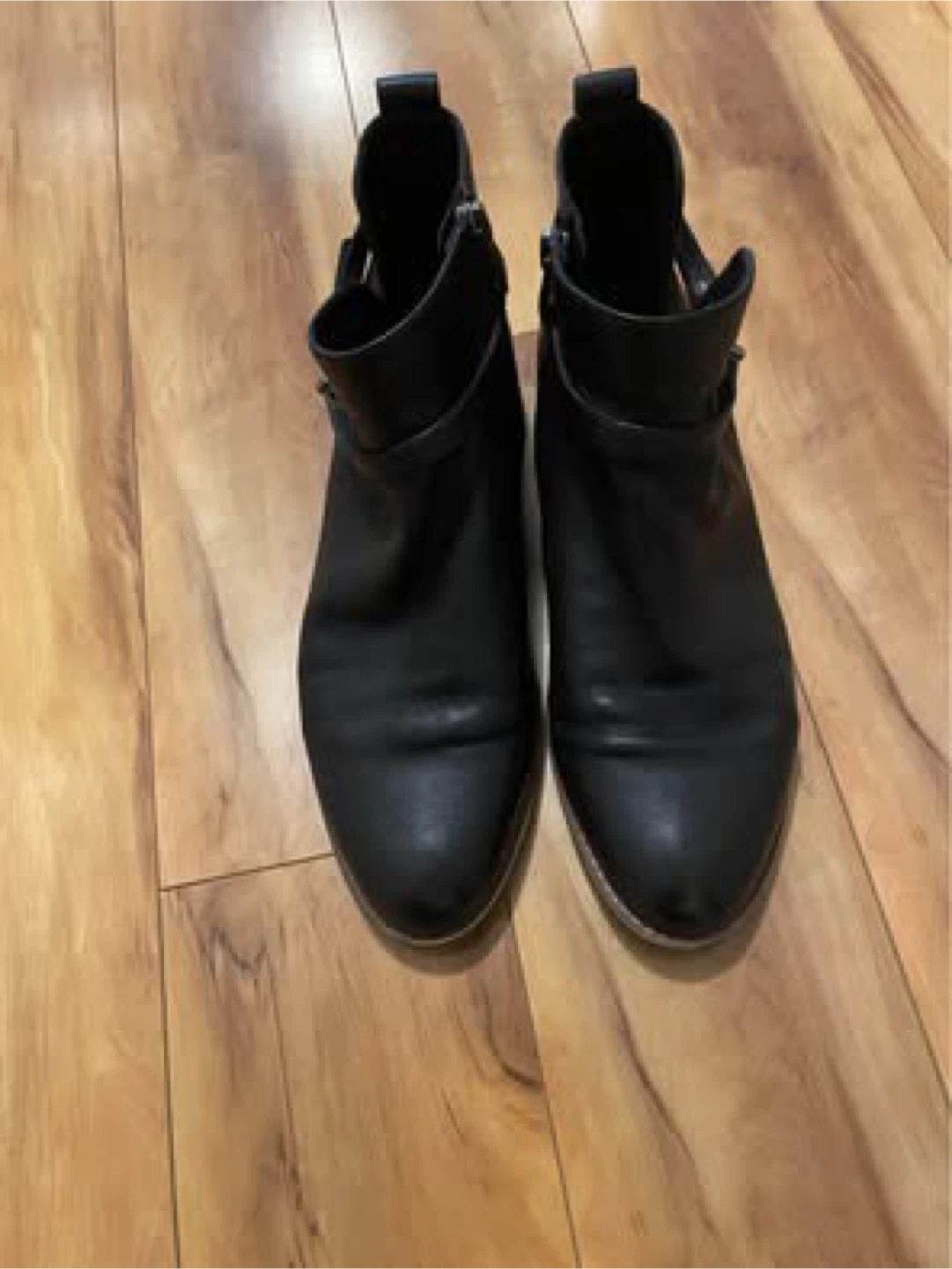 Black Leather Ankle Boots - Size 8 / Size 38