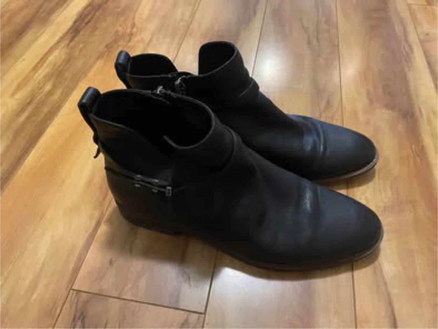 Black Leather Ankle Boots - Size 8 / Size 38 - photo 2