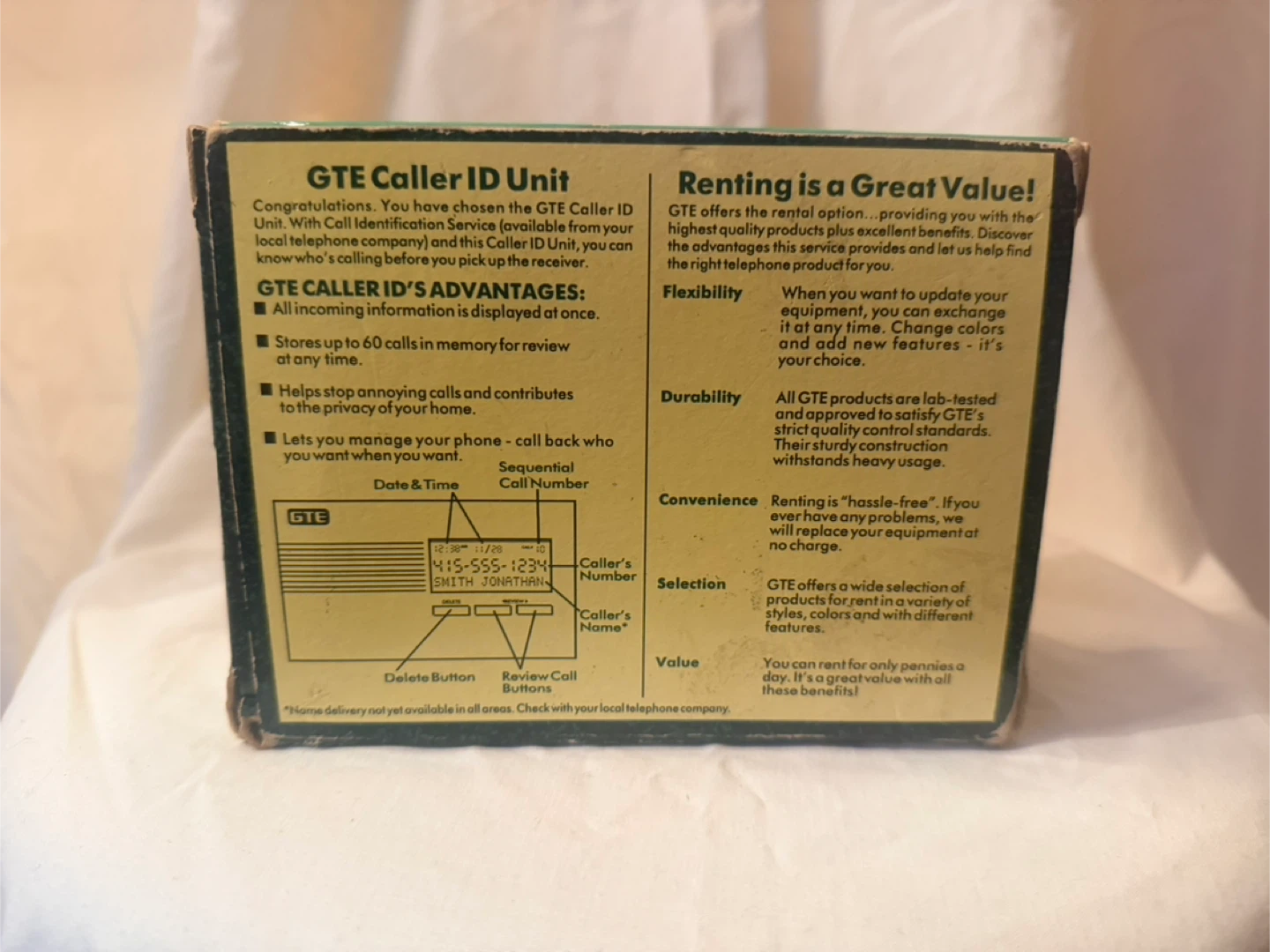 Vintage GTE Caller ID Unit - New in Box! - photo 2