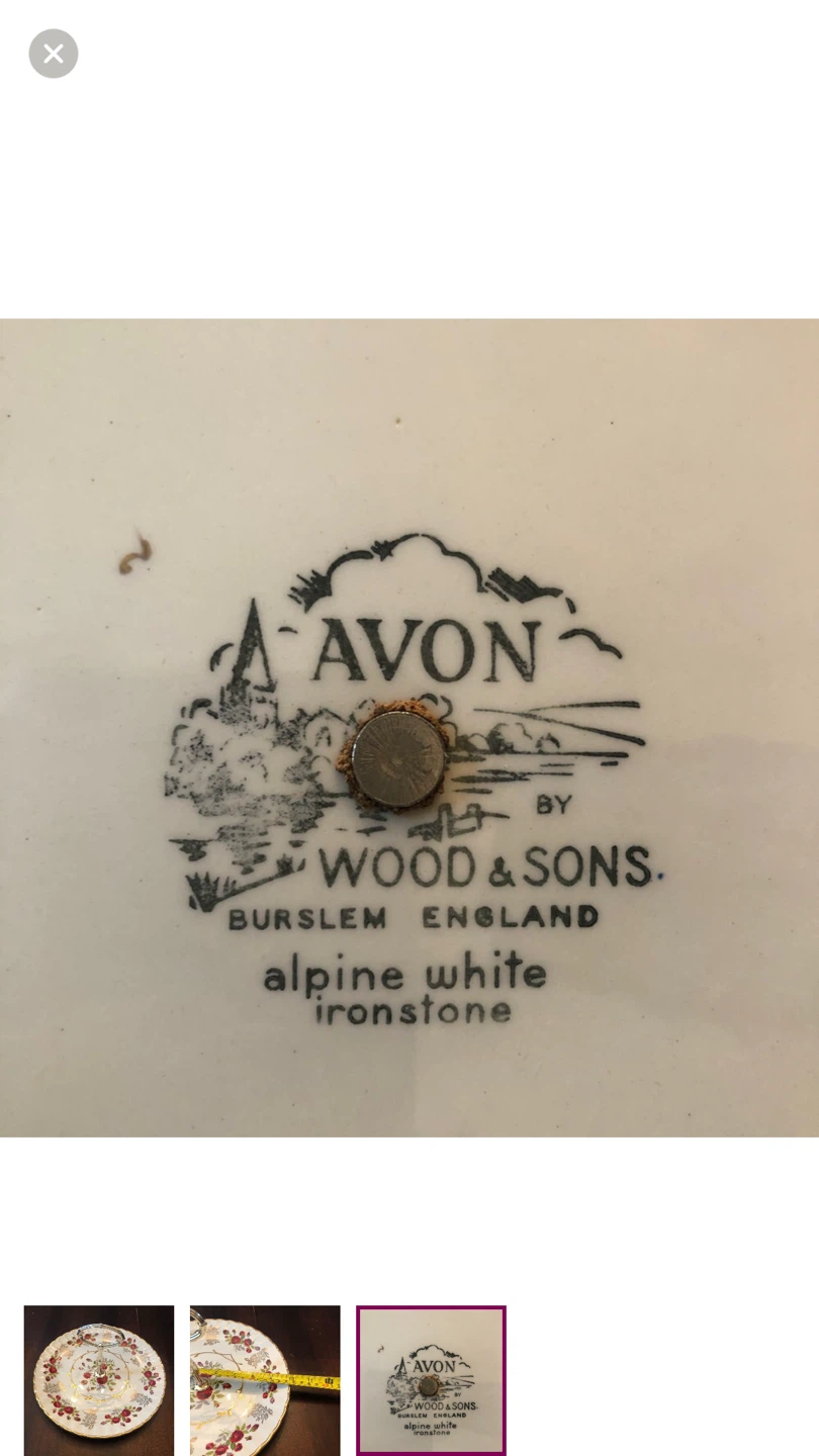 Vintage White & Red Serving Platter. Wood & Sons England. - photo 3