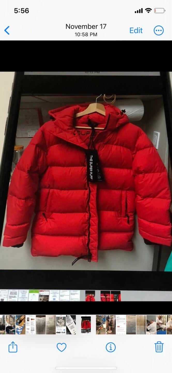 Aritzia Super Puff Red Puffer Jacket - Size S