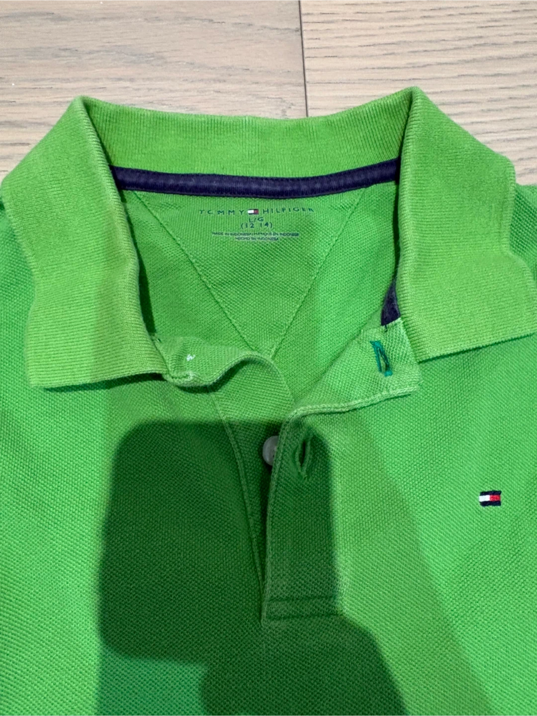 Kids Tommy Hilfiger Green Polo Shirt - Size L (12/14) - photo 2