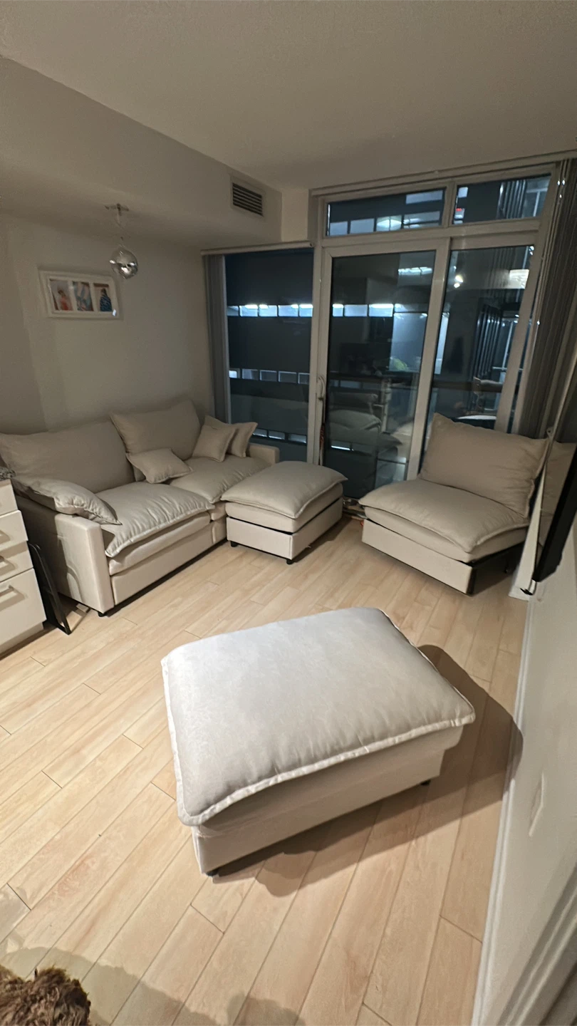BIGSYY 108" U Shaped Sectional Sofa - Beige - photo 5