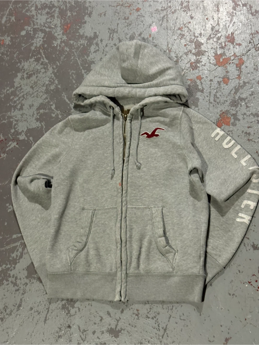 Hollister Grey Full Zip Hoodie