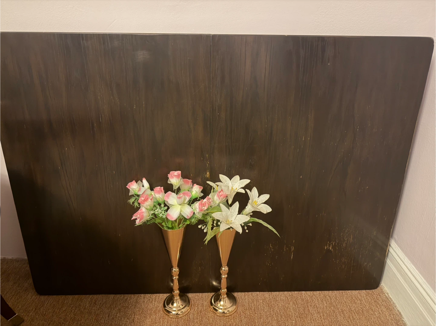 Beautiful Ashley solid dark wood Dining Table 42” x 60” x 30”