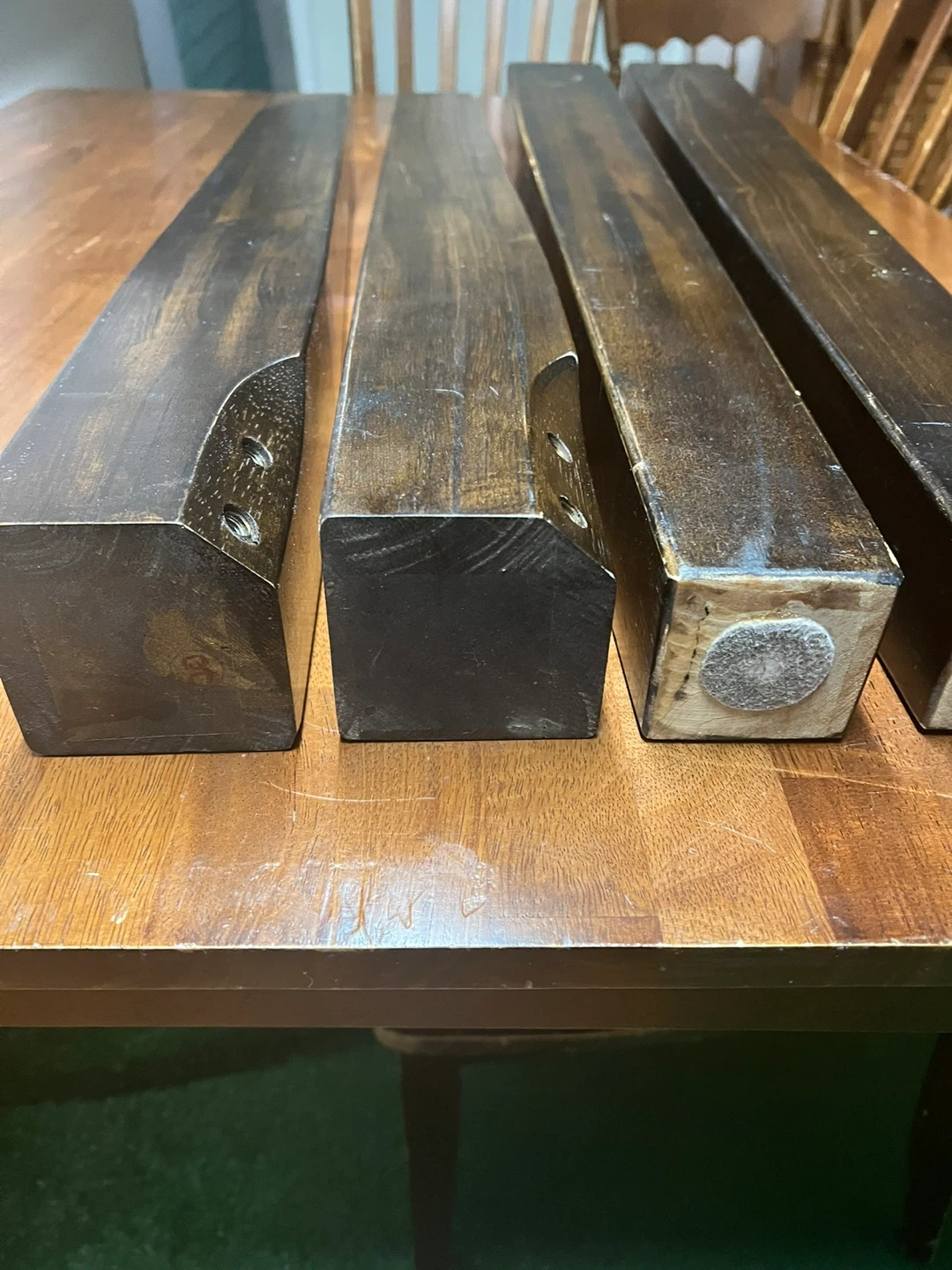 Beautiful Ashley solid dark wood Dining Table 42” x 60” x 30” - photo 4