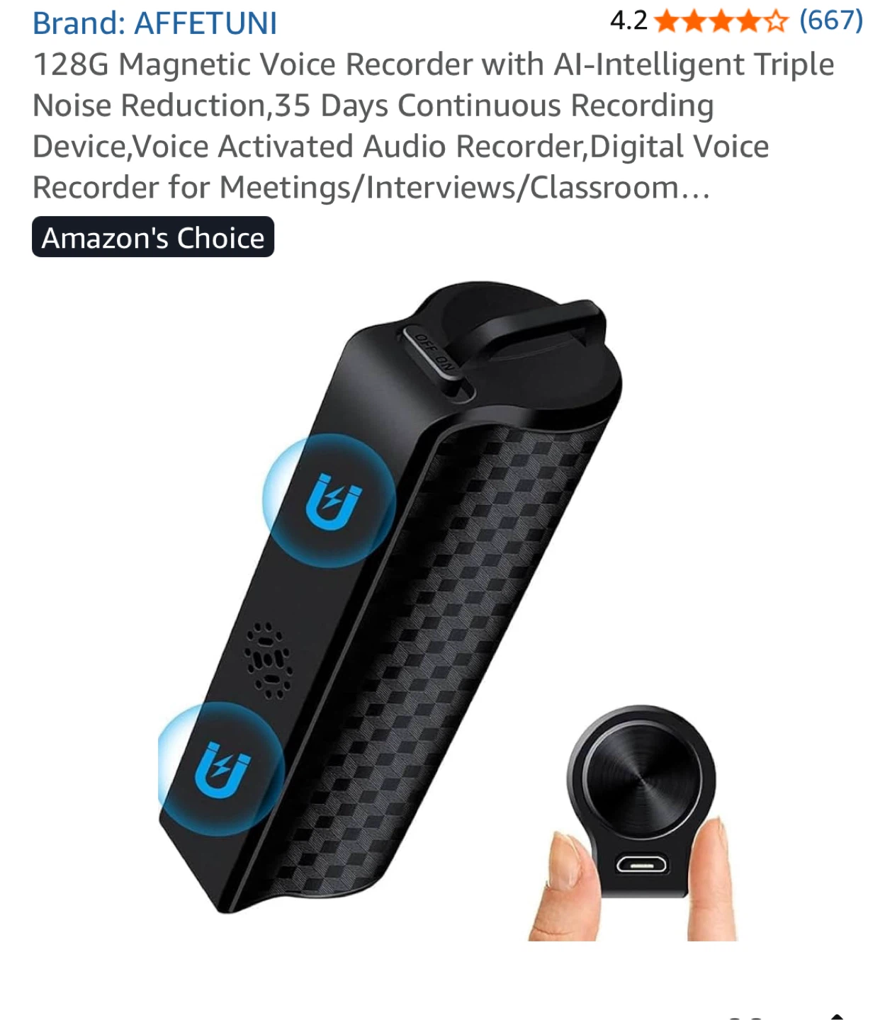 AFFETUNI Mini Digital Voice Recorder - New in Box!