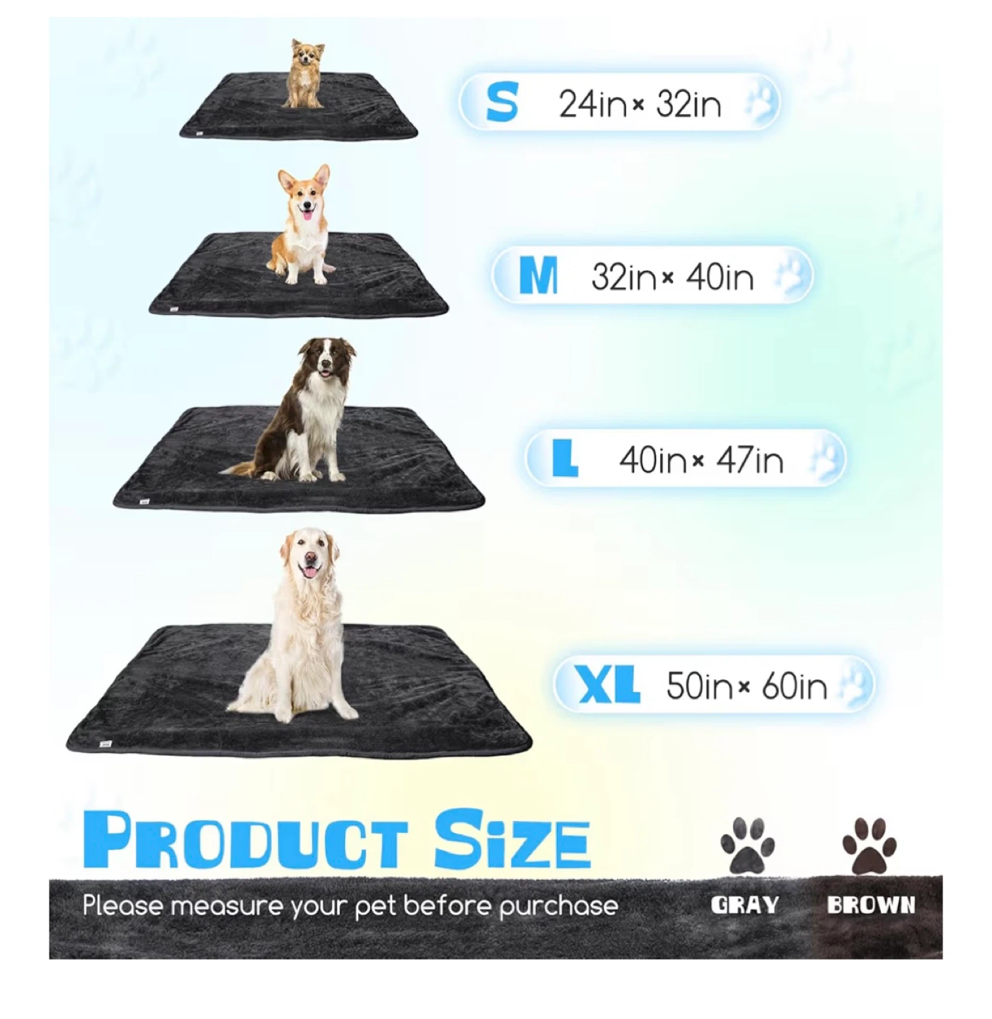 NWT Nobleza Grey Pet Blanket - waterproof (32"x40") - photo 4