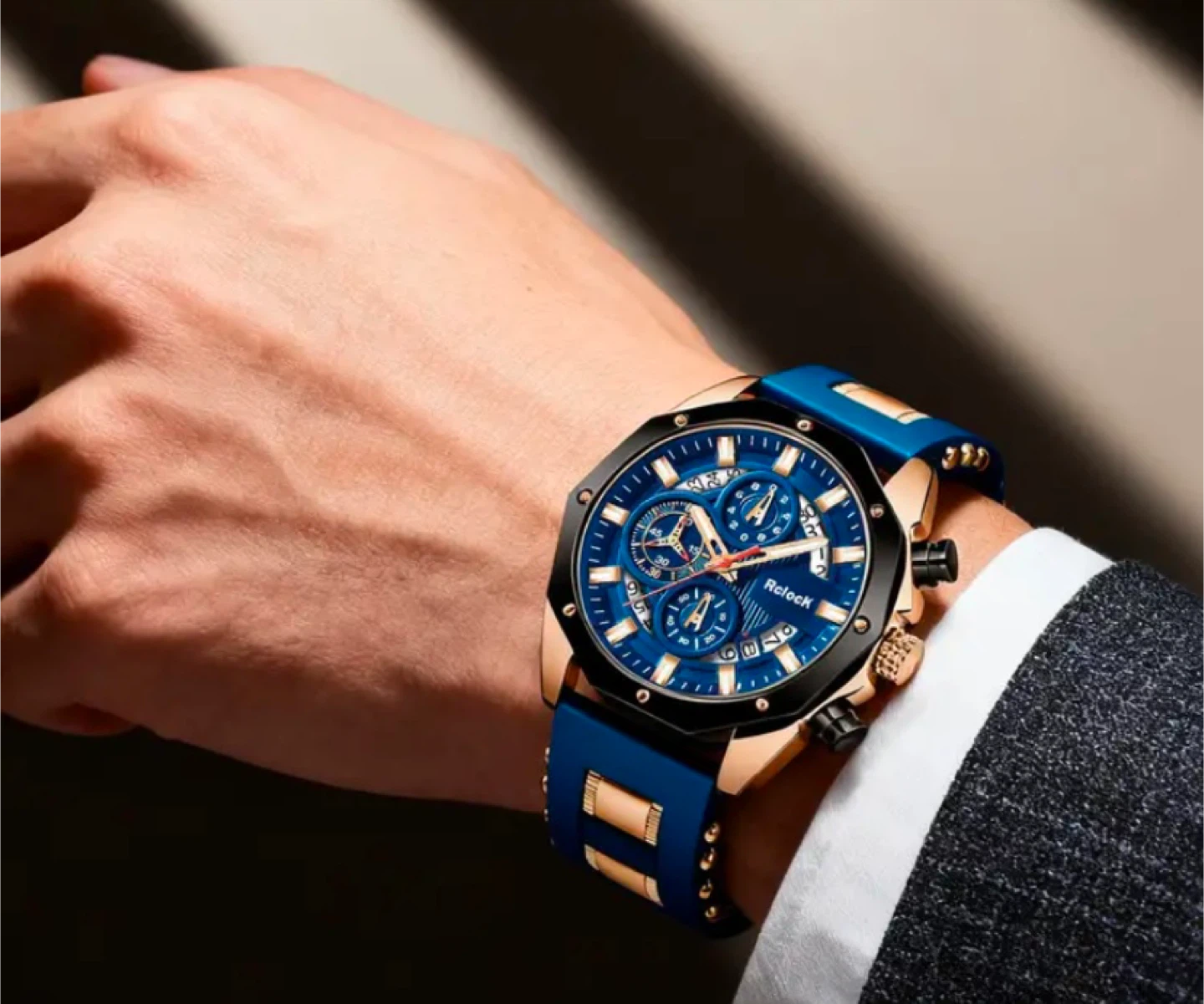 Rclock Blue & Gold Men's Watch - photo 3