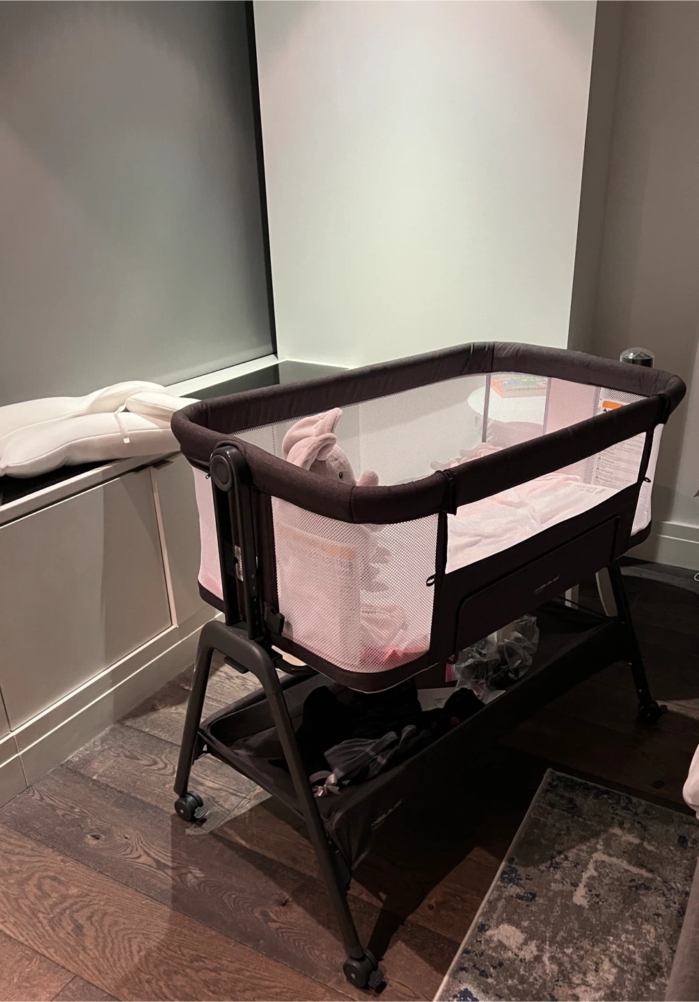 ANGELBLISS Baby Bassinet Bedside Crib - Grey - photo 3