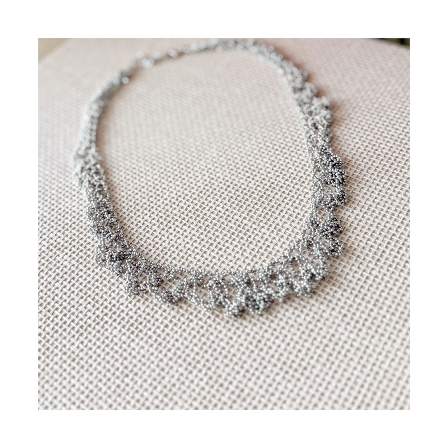 Silver Metal Mesh Necklace