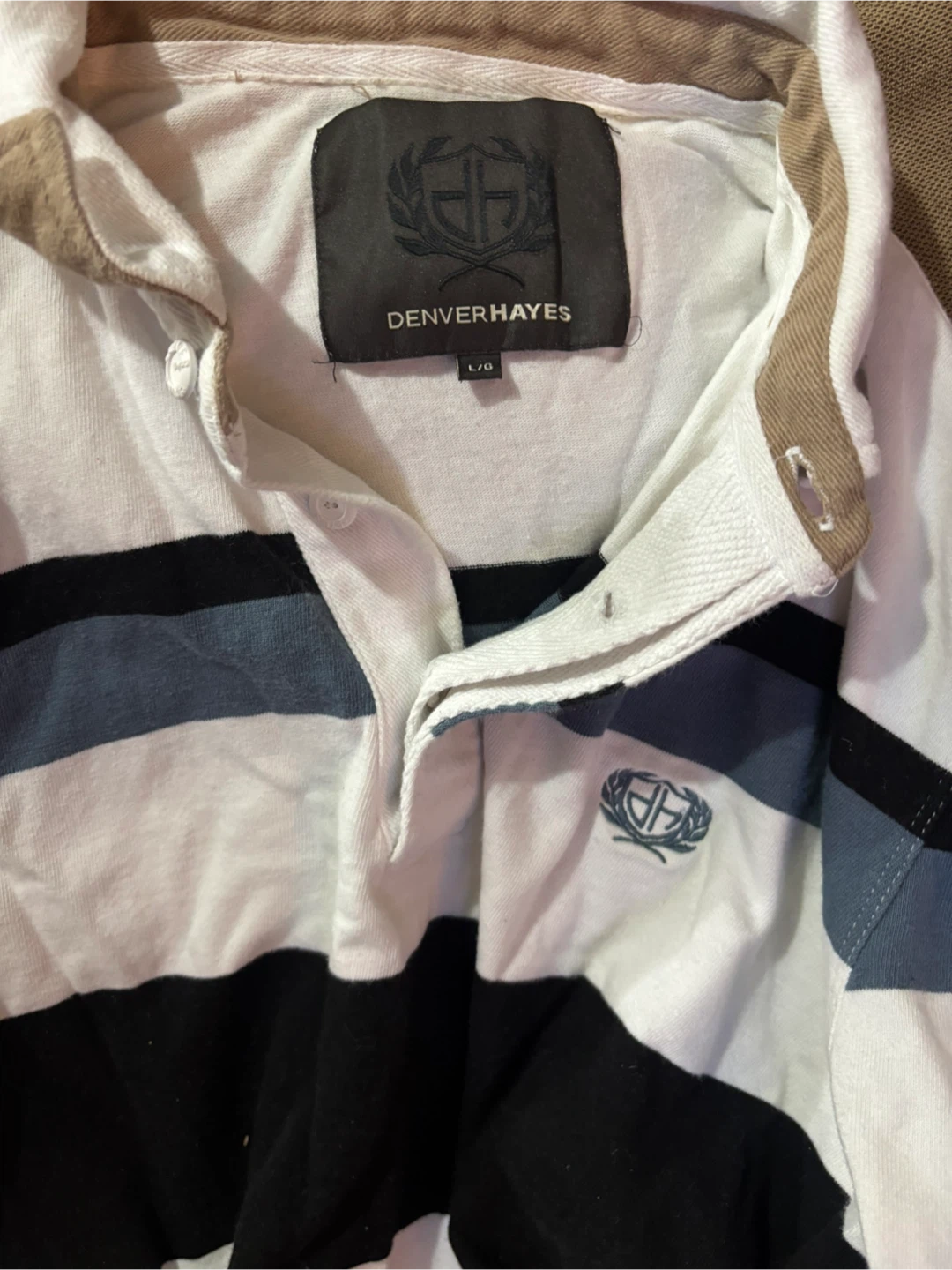 Denver Hayes Striped Rugby Shirt - L - photo 3