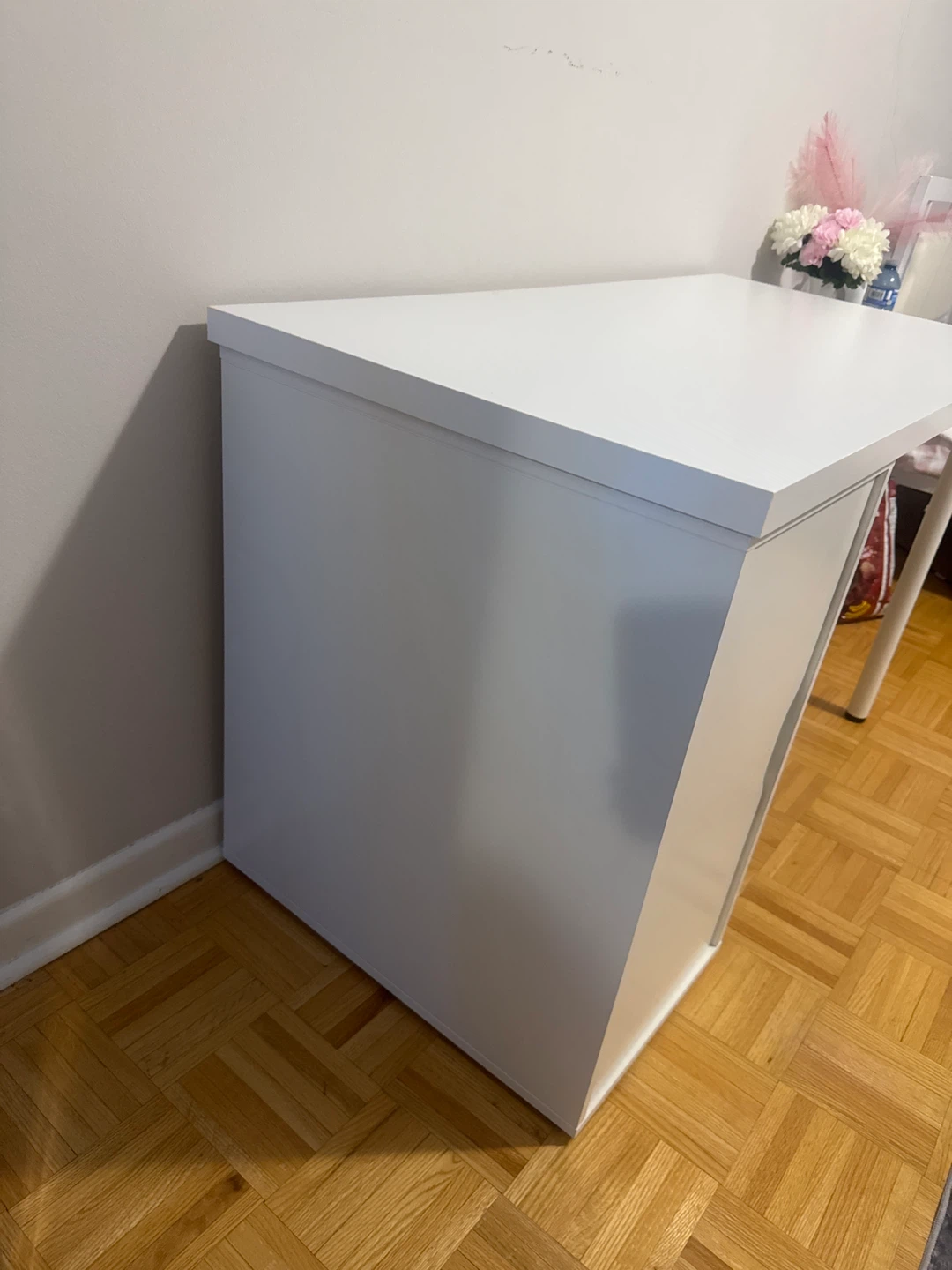 White Desk with Storage Cabinet - photo 3