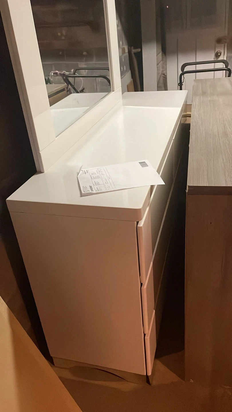 White Vanity Dresser with Mirror