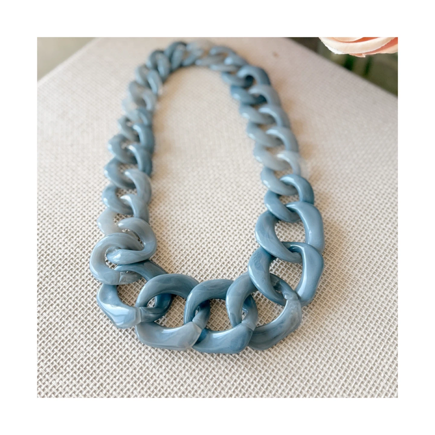 Grey Resin Chain Link Necklace