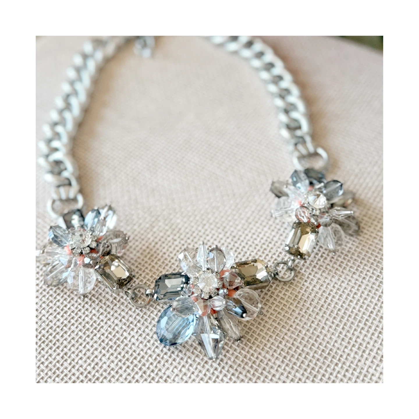 Crystal Flower Chain Necklace