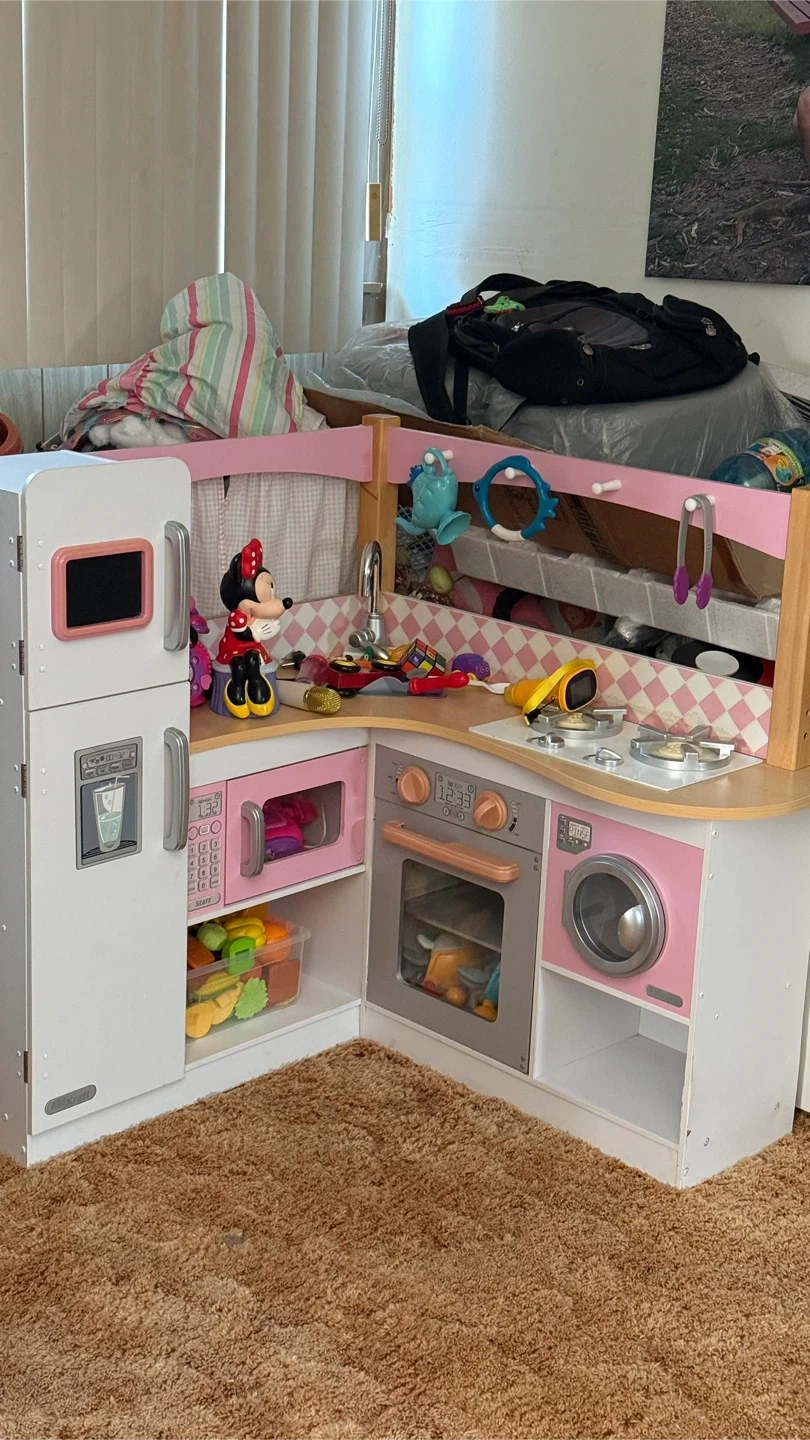 Play Kitchen Set includes some toy food check more pictures