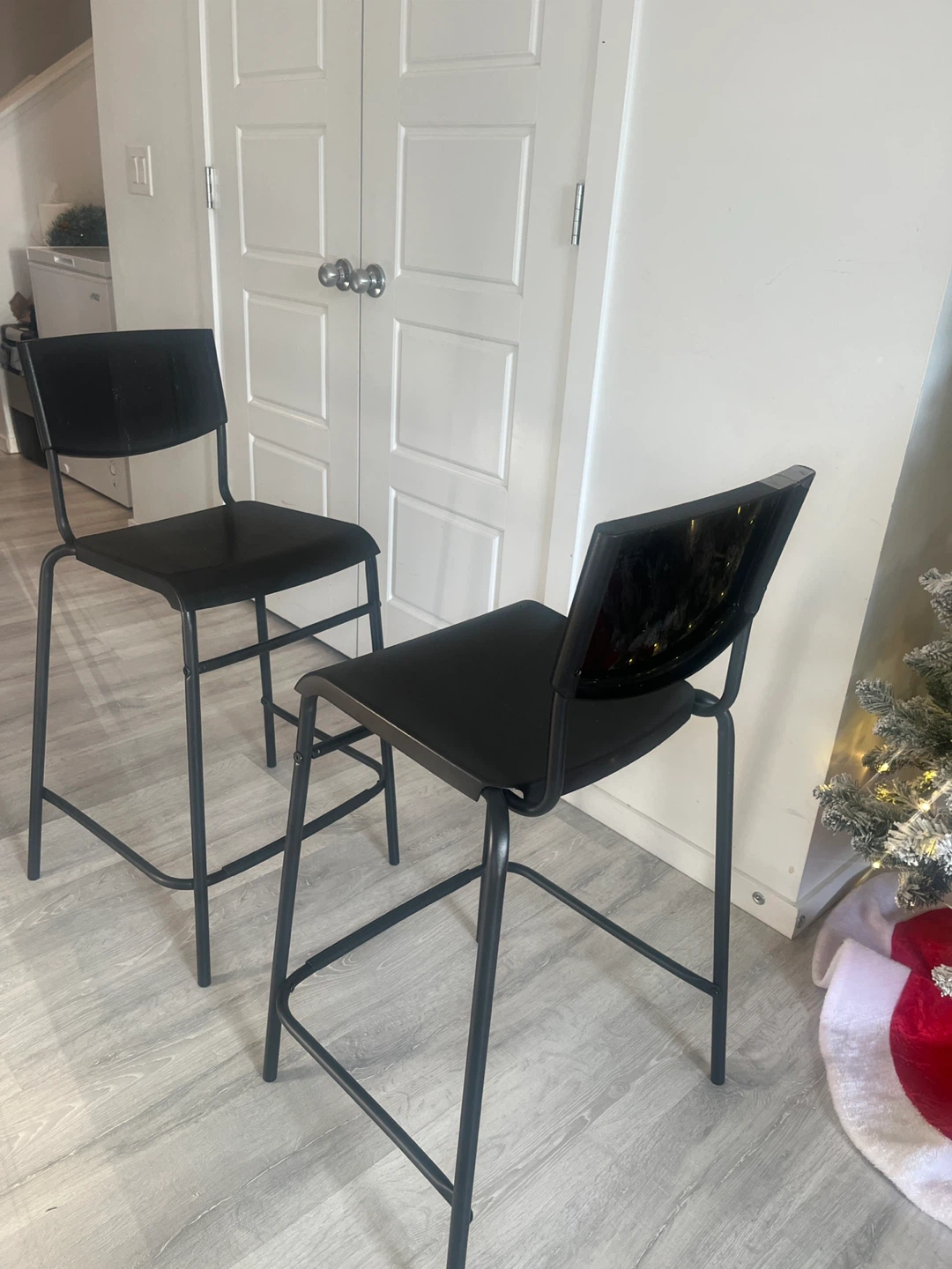 Pair of Black Bar Stools