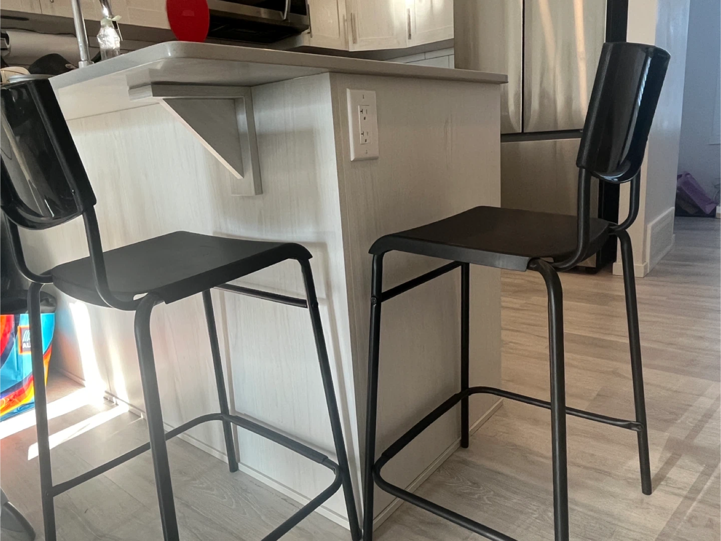 Pair of Black Bar Stools - photo 5