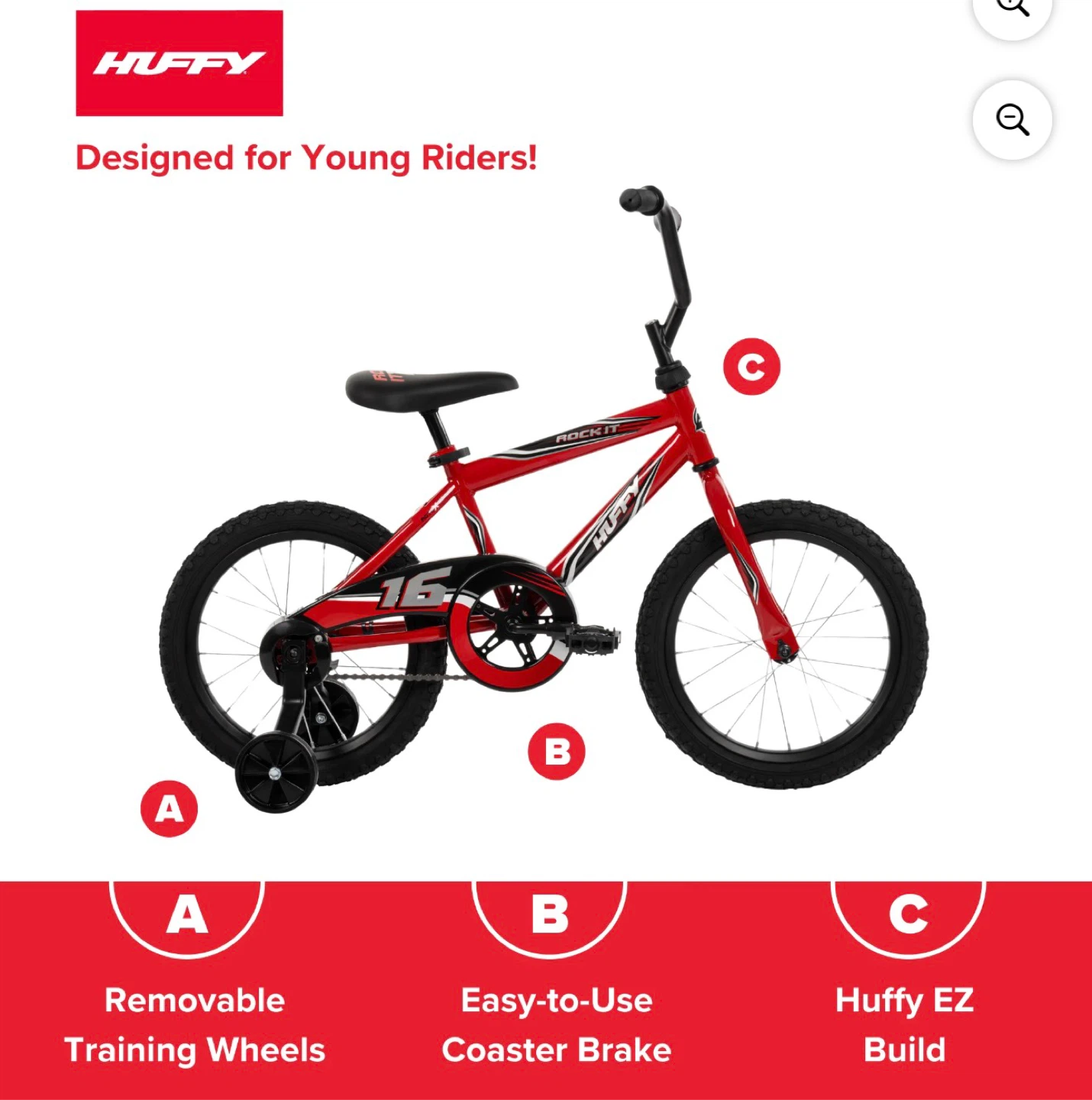 Huffy Rock It 16-inch Kids Bike - Red - photo 3