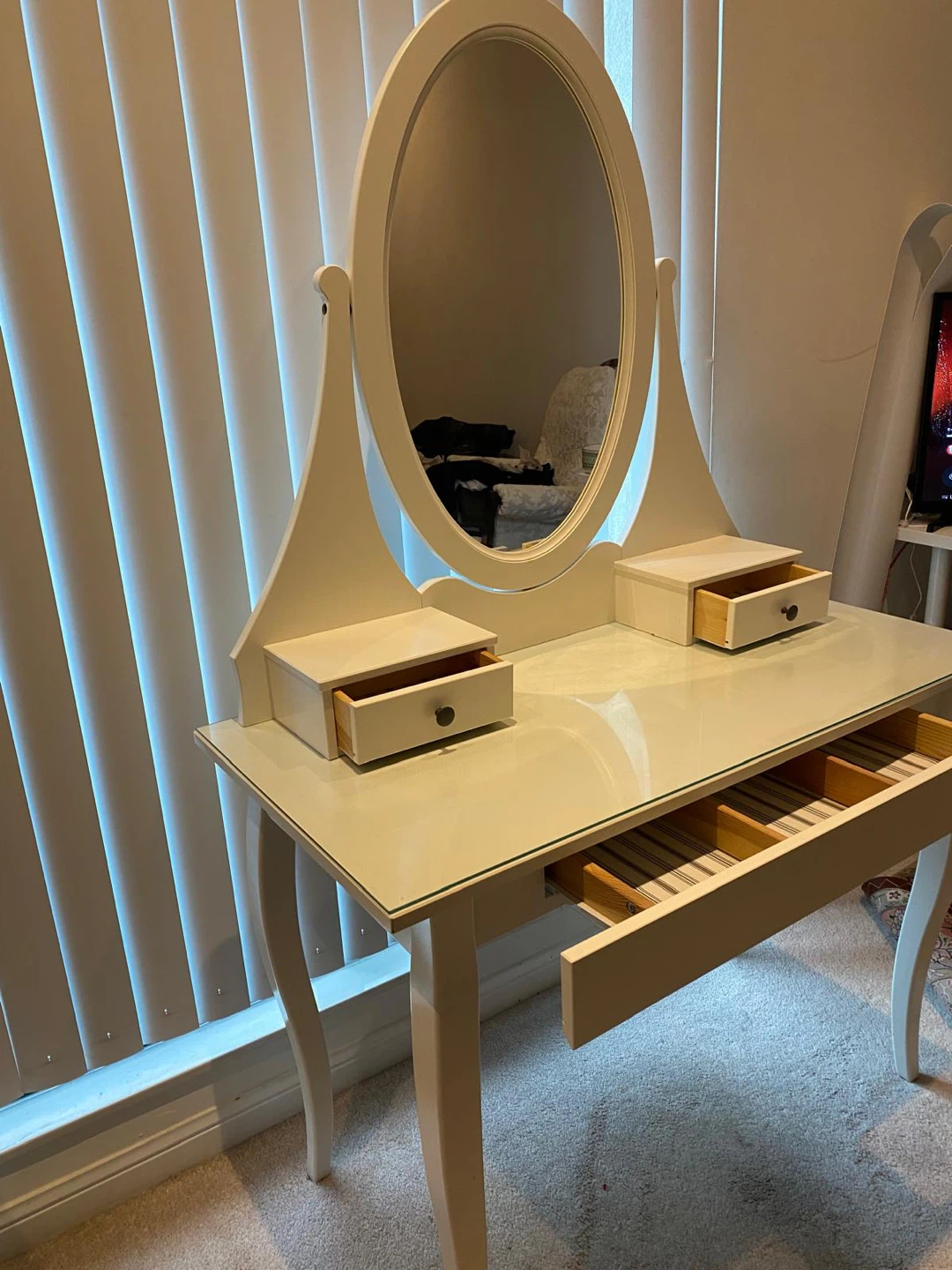 IKEA Hemnes Dressing Table with Mirror, White - photo 5