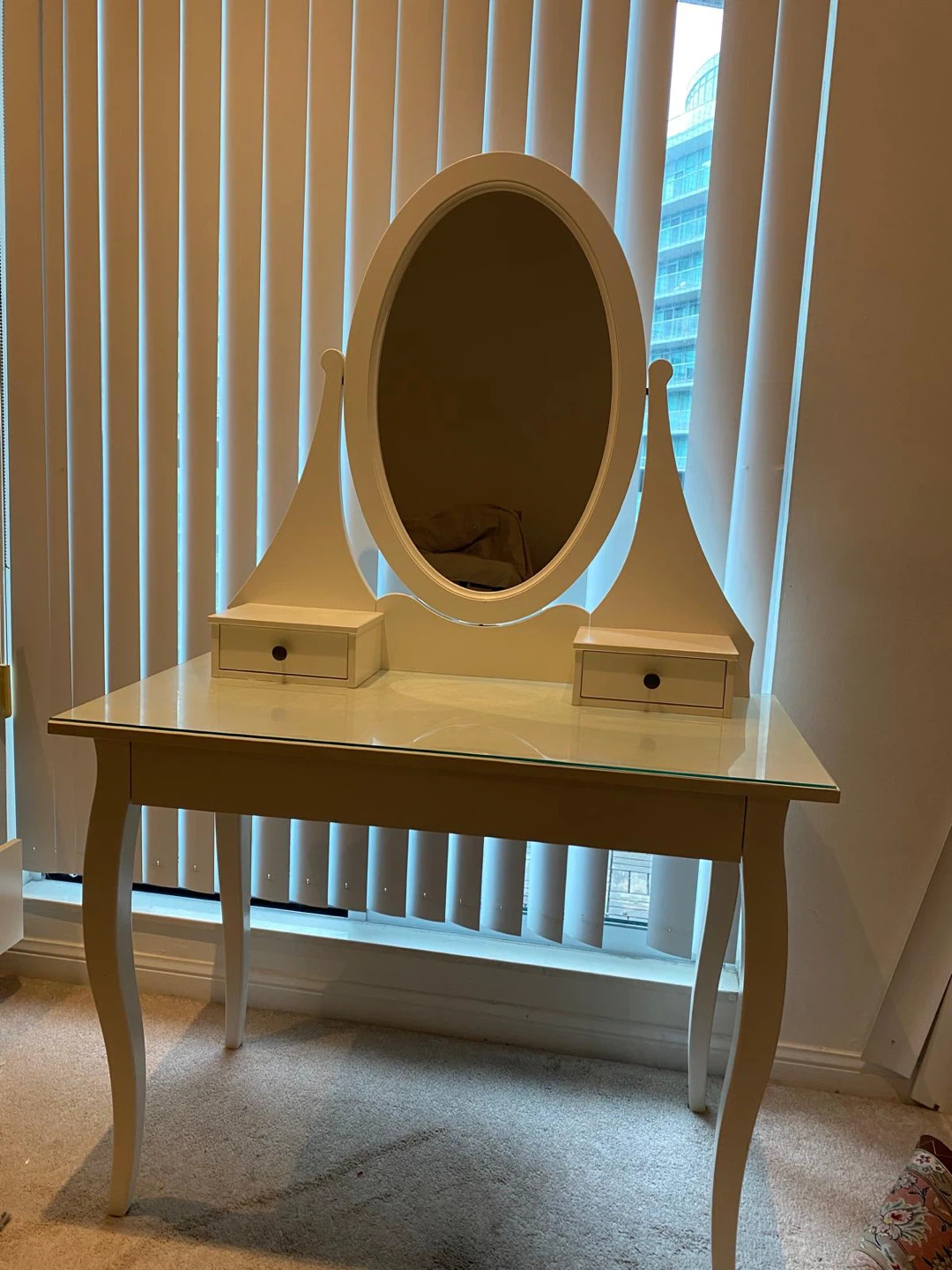 IKEA Hemnes Dressing Table with Mirror, White - photo 3