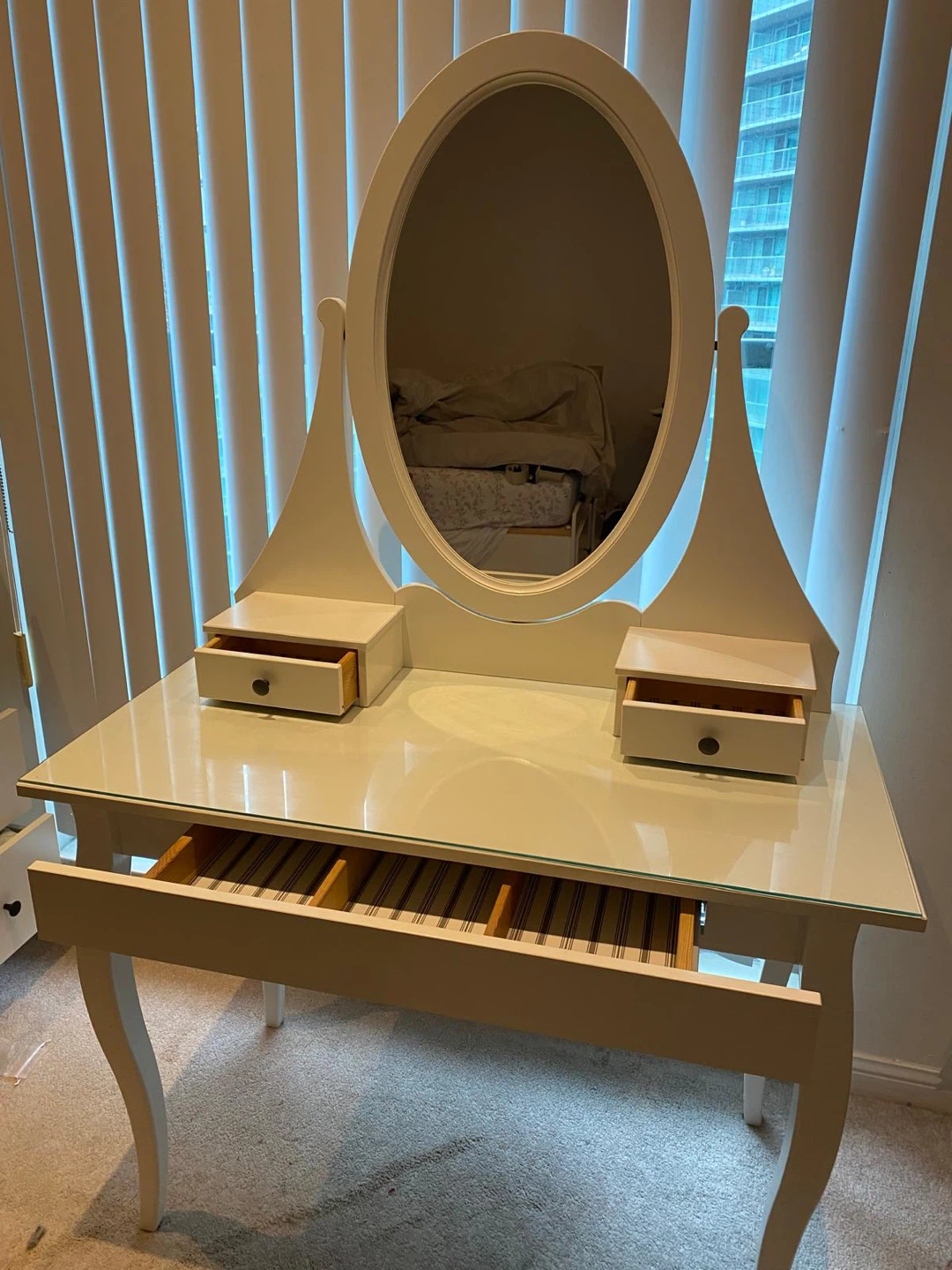 IKEA Hemnes Dressing Table with Mirror, White - photo 4
