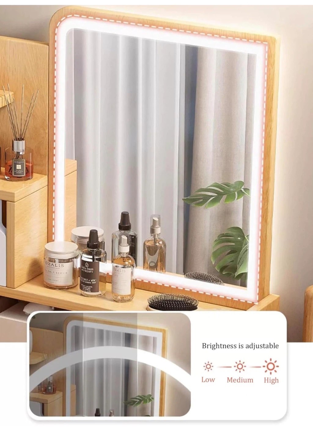 White Vanity Makeup Table with Lighted Mirror - photo 5