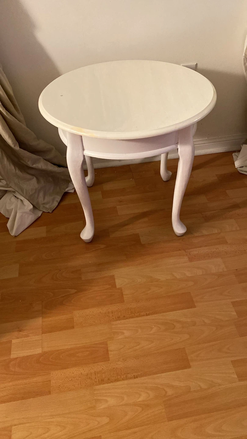 White Round Side Table