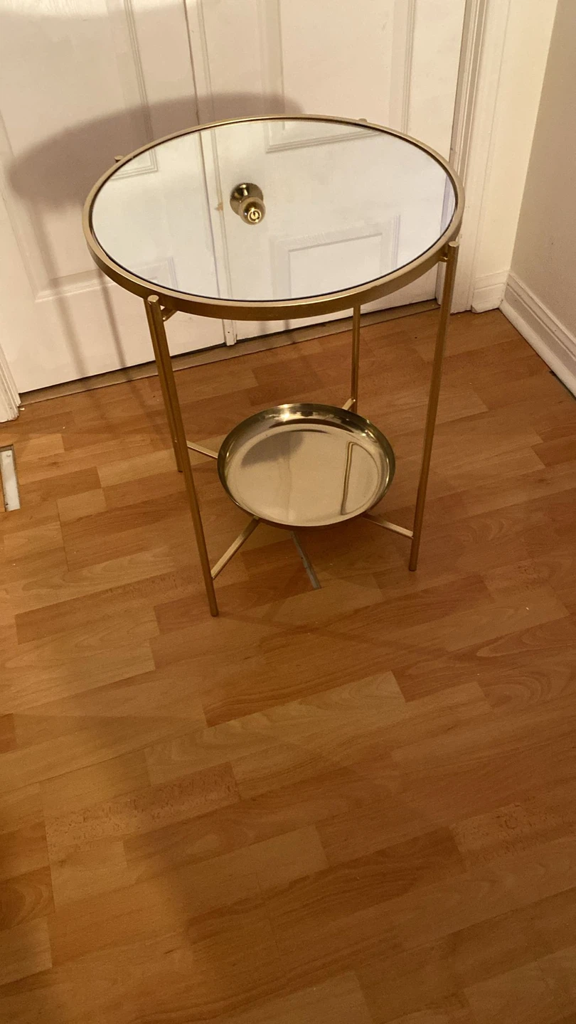 Gold Mirrored Accent Table - photo 2
