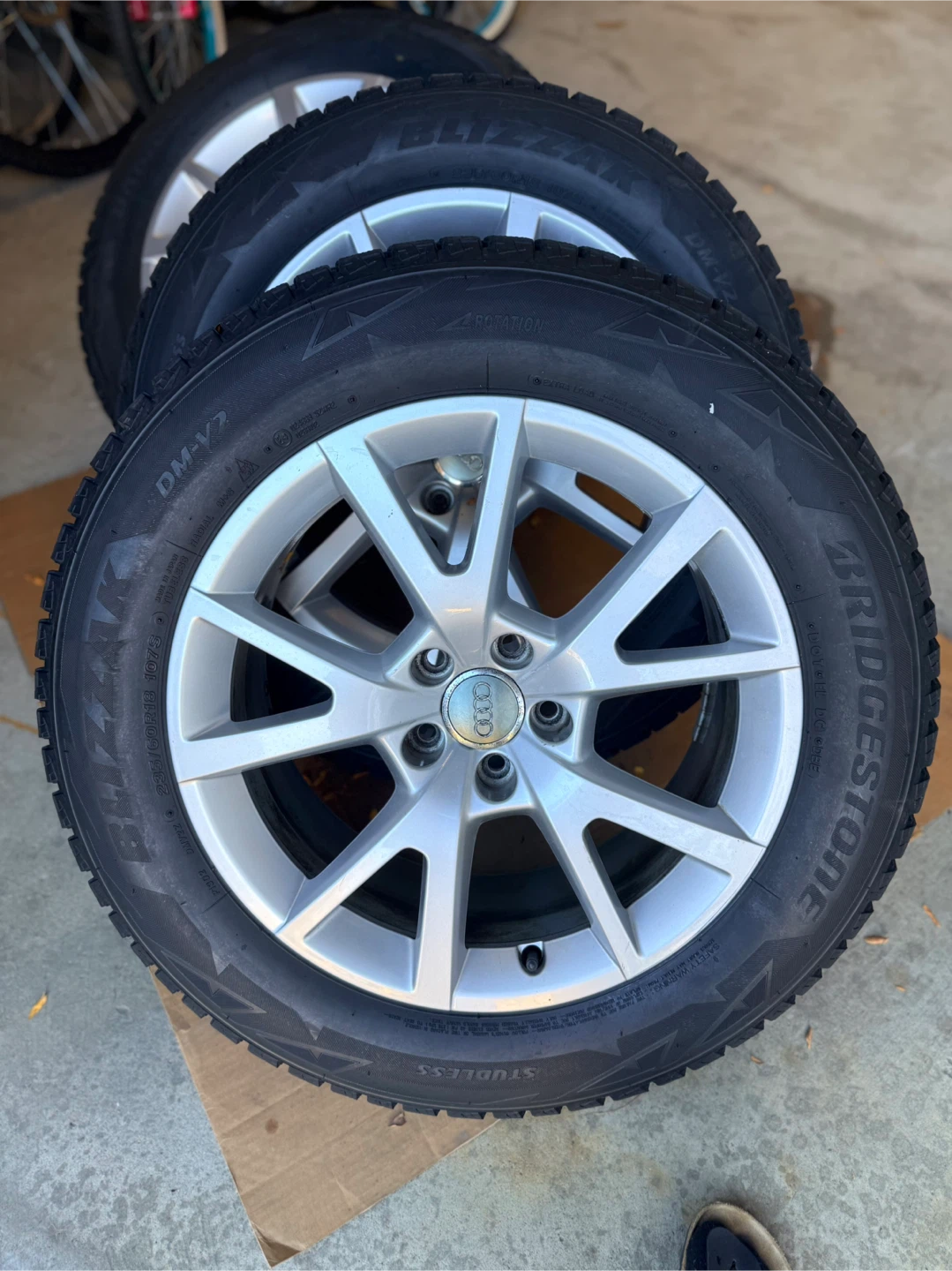 Audi Rims with Bridgestone Blizzak DM-V2 Tires
