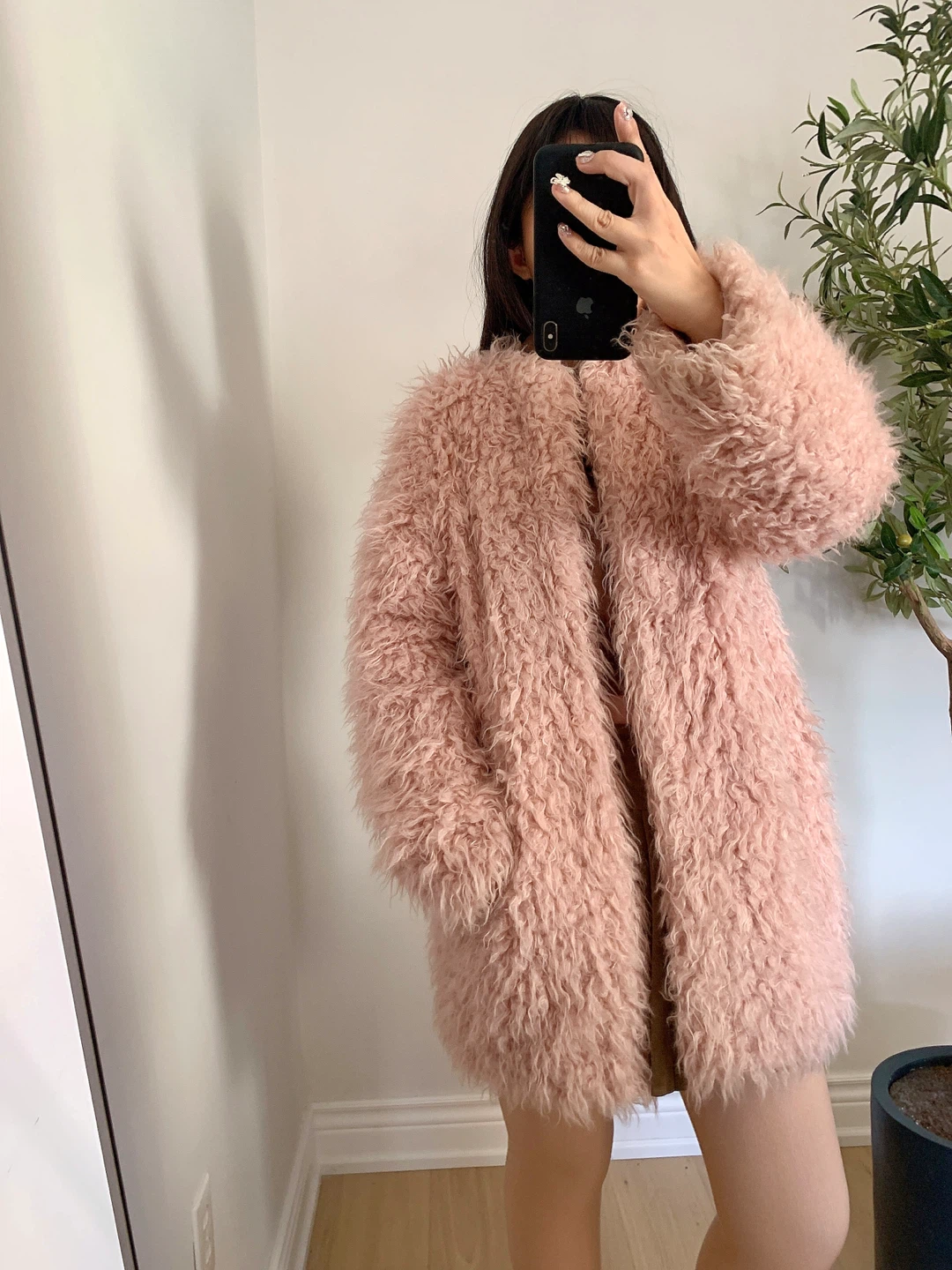 MOUSSY Smoky Pink Faux Fur Coat Size 2 - photo 4